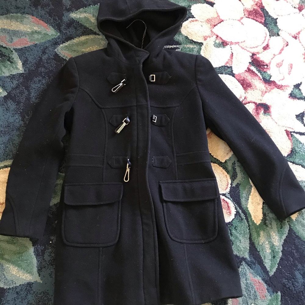 Italian wool coat with hoodie